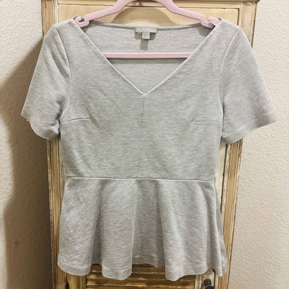 Cos Gray Peplum Top